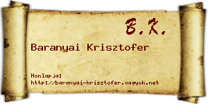 Baranyai Krisztofer névjegykártya